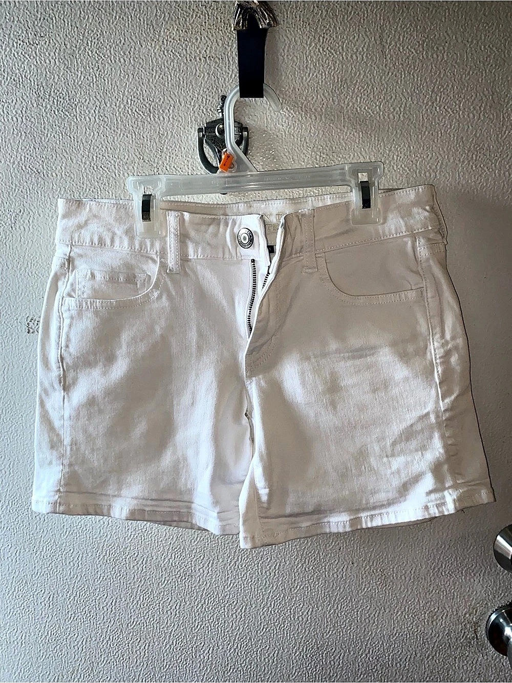 American Eagle Outfitters Midi Denim Shorts Women's White Denim